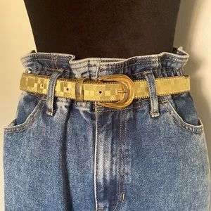 Elite Gold Leather beaded details belt